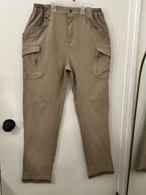 Flex Camo Men’s Tactical Pants 30” X 30” Khaki Tan M-30 Waterproof Cargo Hiking